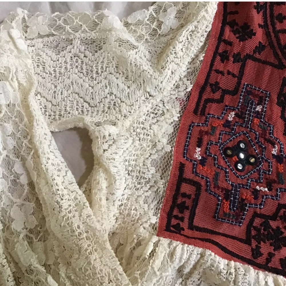Free people lace and gauze tunic S - Picture 7 of 9